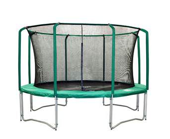 Батут Tramp Bounce Tramp 12' (комплект) Батут Tramp Bounce Tramp 12' (комплект) Батут для улицы Bounce Tramp 12' диаметром 3,7 метра с защитной сетью-ограждением и лестницей.
Занятия на батуте доставят Вам много удовольствия и обеспечат отличную тренировку.
Прыжковая поверхность - особопрочный полипропилен "Перматрон" (производство США).
Рама состоит из 2 мм гальванизированной стали с полимерным покрытием.
Соединение с рамой - 80 пружин, длиной 21,5 см.
Максимальная нагрузка на батут: 150 кг.