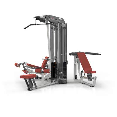 3-х стековая мультистанция Aerofit ES3000 Данное оборудование является сочетанием пяти тренажёров. На этой системе можно работать в следующих направлениях: жим от груди и плеч в разных позициях, разгибание и сгибание ног, тяга гребная, тяга сверху.

Длина &ndash; 270,5 см;
Весовой стек &ndash; 3&times;91 кг (3&times;200 ф).

