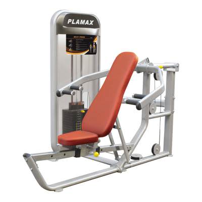 Многопозиционный жим от груди Aerofit PL9021 Plamax &ndash; это профессиональное спортивное оборудование, которое является компактным, высококачественным и отлично используется в небольших спортзалах и фитнес центрах.

Плавный, обтекаемый профиль.

Мягкие детали (спинка, сидение) имеют удобную и комфортную форму.

Размеры &ndash; 203,3&times;131,6&times;152,0 см;

Весовой стек &ndash; 113 кг / 77 кг (250 ф / 170 ф).
