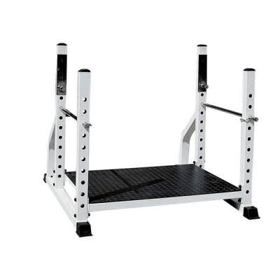 Hardman HM-313.jpg Стойка для становой тяги Hardman HM-313 Стойка для становой тяги Hardman HM-313.
Регулируемые по высоте стойки под штангу и страхующие упоры для выполнения становой тяги с различной амплитудой.
Мышцы: трапеция, широчайшие мышцы спины (“крылья”), продольные мышцы спины, ягодицы.
Размеры: 121 х 98 х 146 см.
Вес: 89 кг.